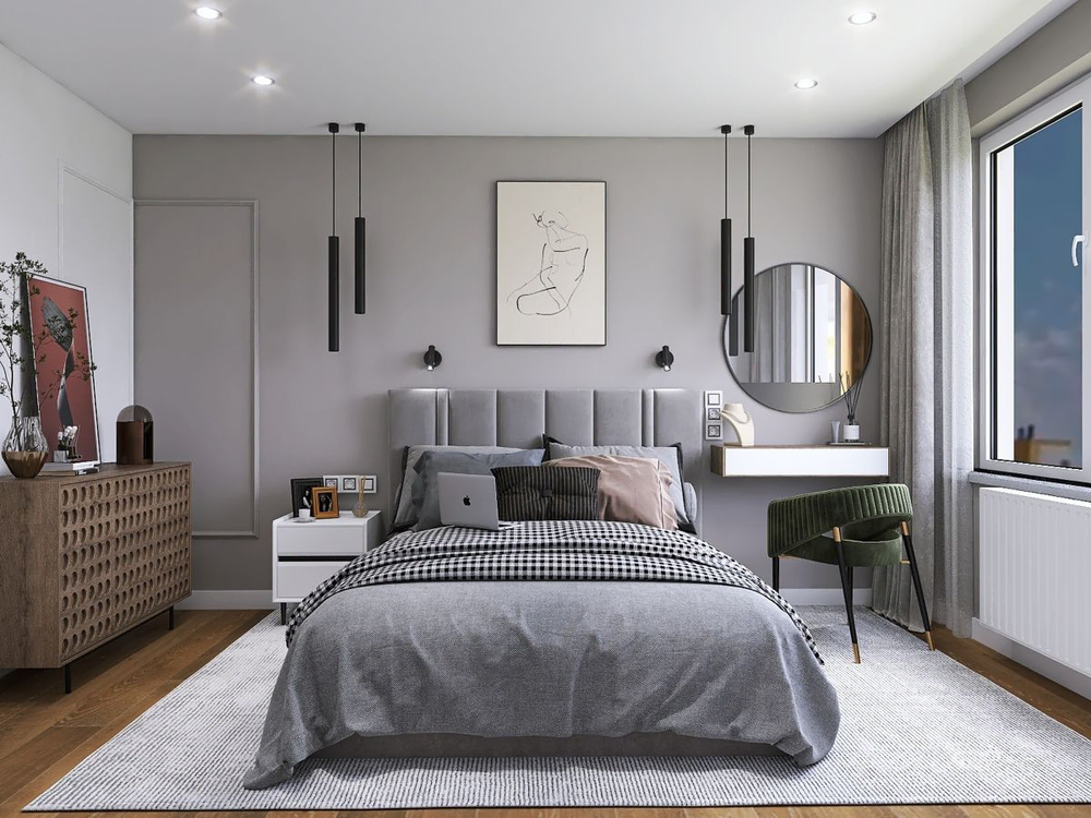 Nordic Noir: A Modern Bedroom Retreat