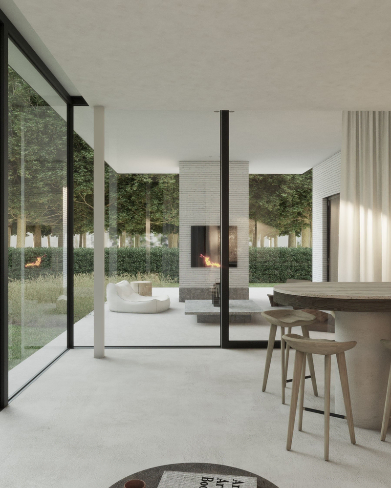 Modern Minimalist Dining Room with Eco-Friendly Materials