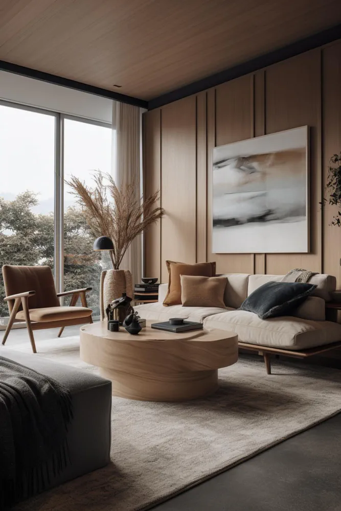 Wabi-sabi Minimalist Living Room