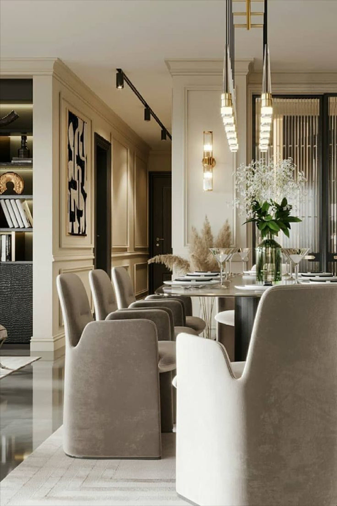Modern Dining Room with Contemporary Furniture and Neutral Palette