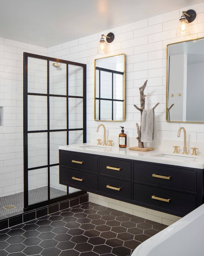 Modern Bathroom Design with Geometric Elements