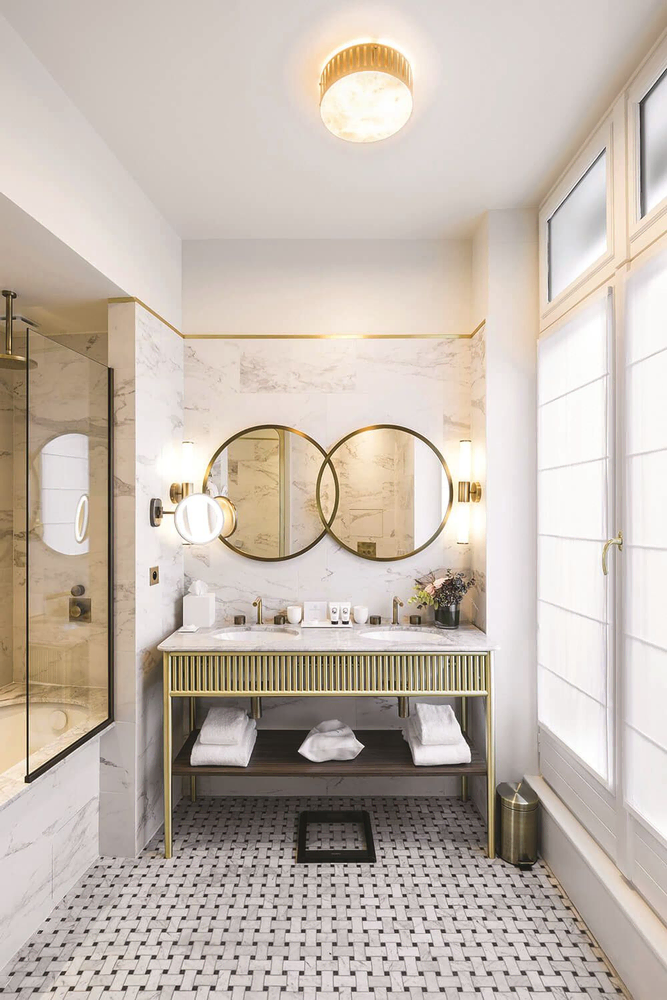 Modern, Sustainable Bathroom Design with Art Integration