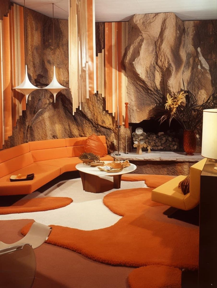 Modern Orange Living Room Design