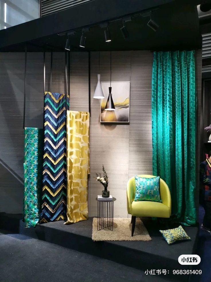 Modern Teal Balcony with Wicker Chair and Palm Leaf Wallpaper