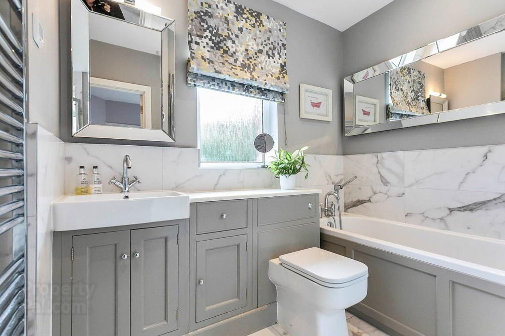Modern Bathroom Design with Marble and Chrome