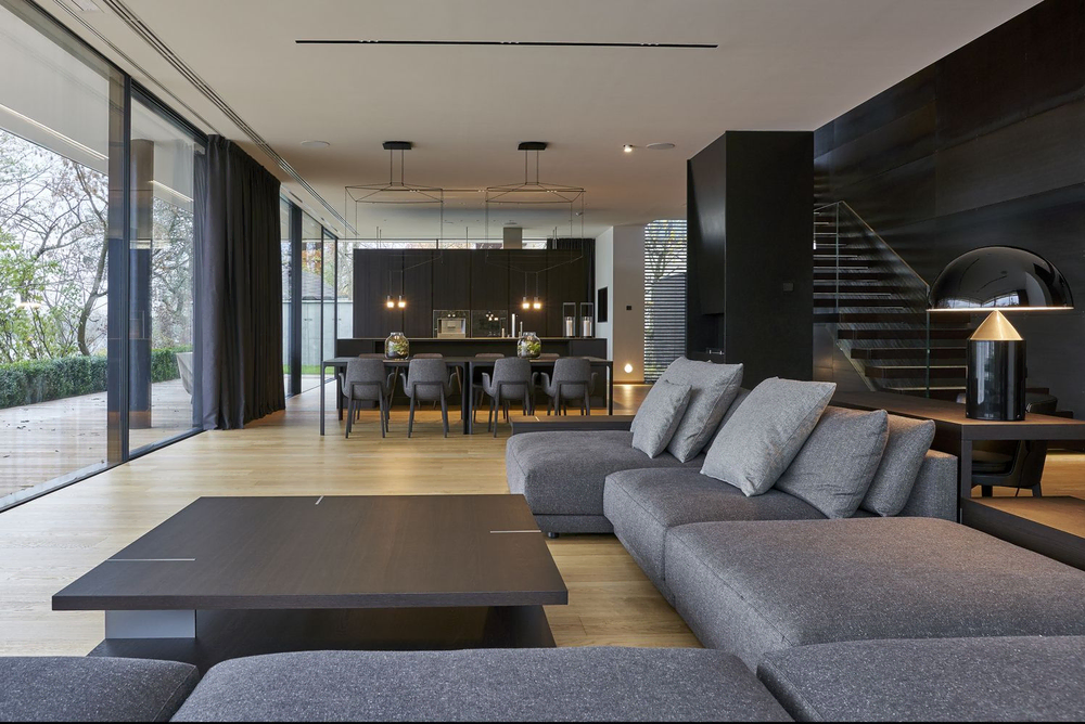Modern Minimalist Living Room for an Artificial Intelligence Researcher