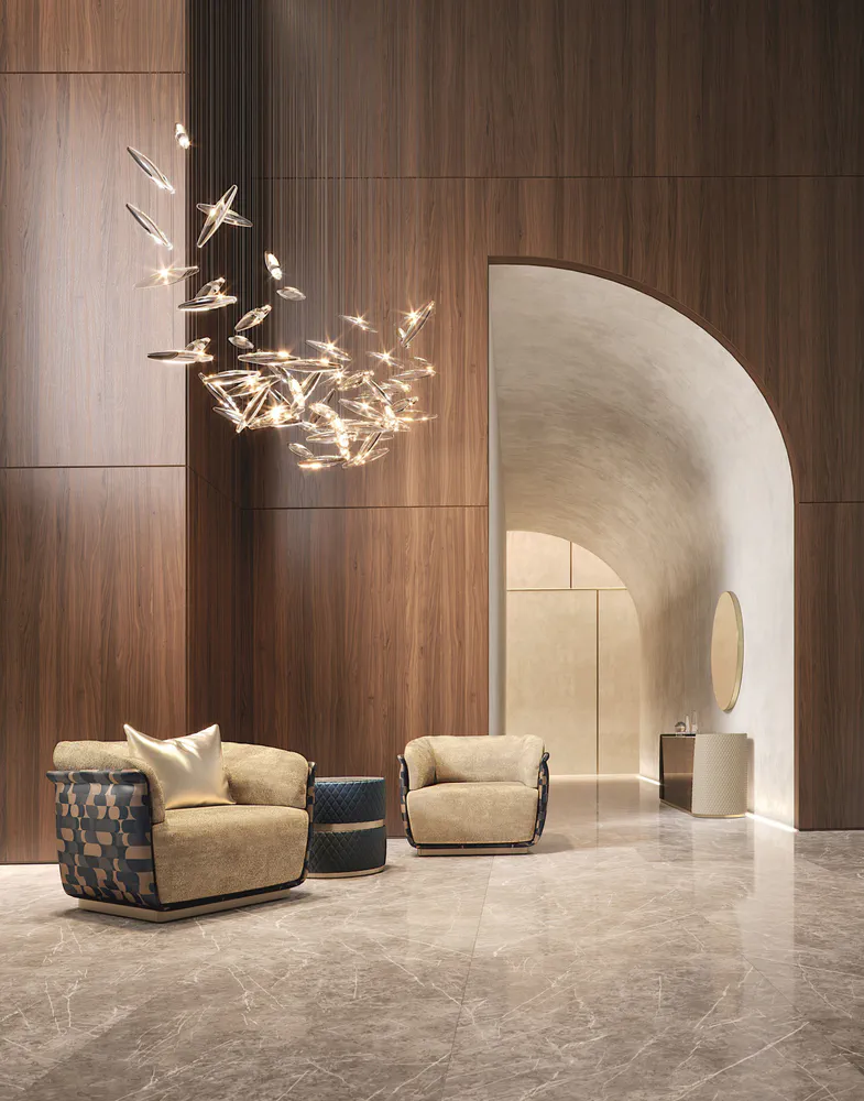 Modern Parisian Apartment Style Lobby Design