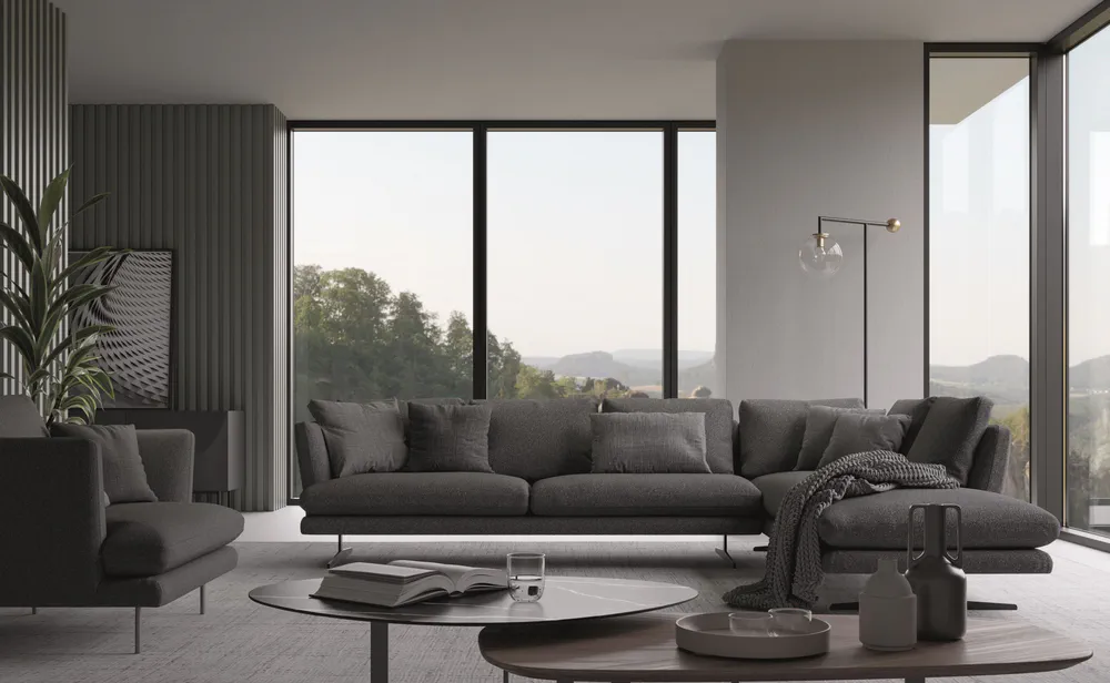 Modern Pet-Friendly Living Room with Energy-Efficient Upgrades