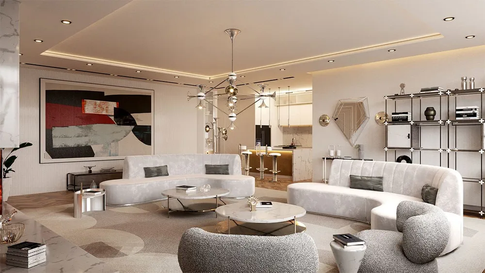 Modern French Provincial Living Room Design