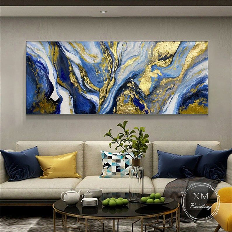 Eclectic Blue Velvet Living Room