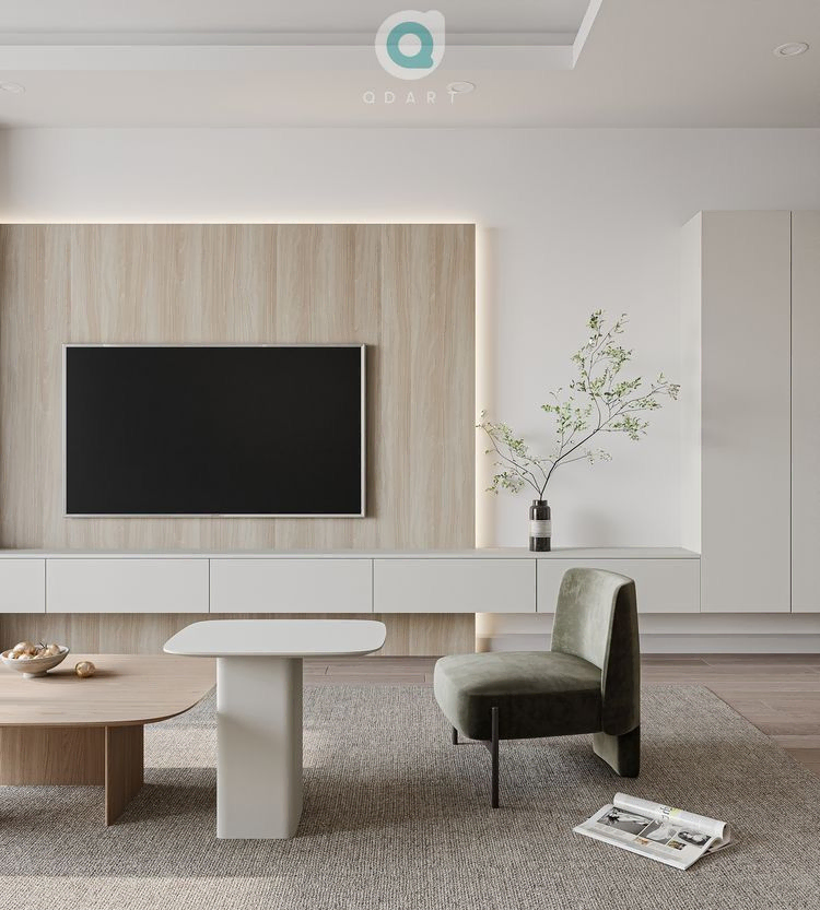 Modern Minimalist Living Room Design for Wellness Industry Pioneer
