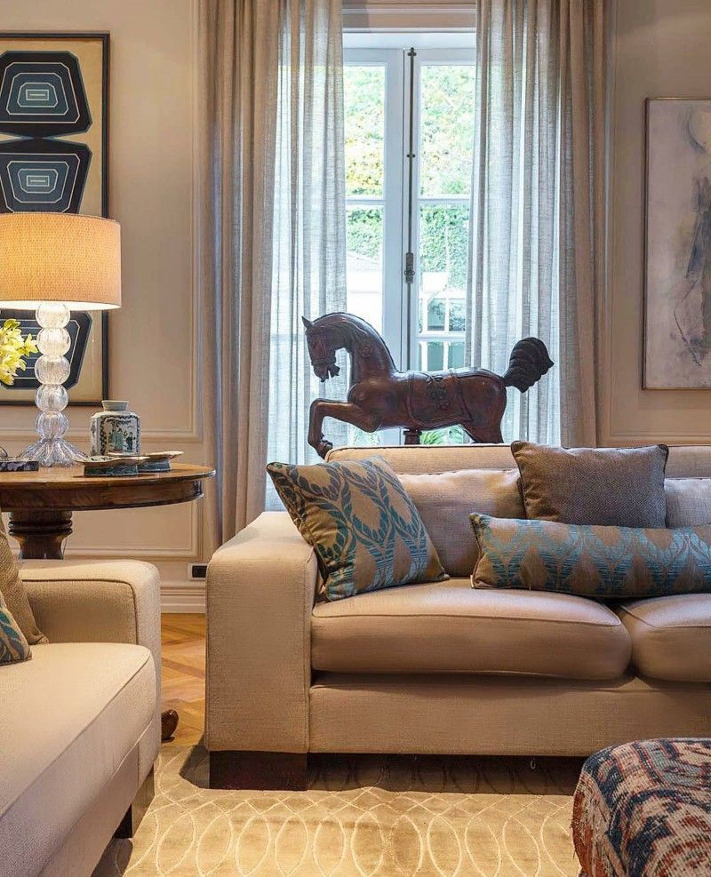 Modern Hollywood Regency Living Room Design
