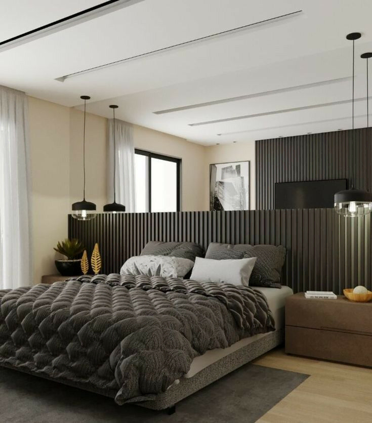 Nordic Noir: A Modern Bedroom Retreat