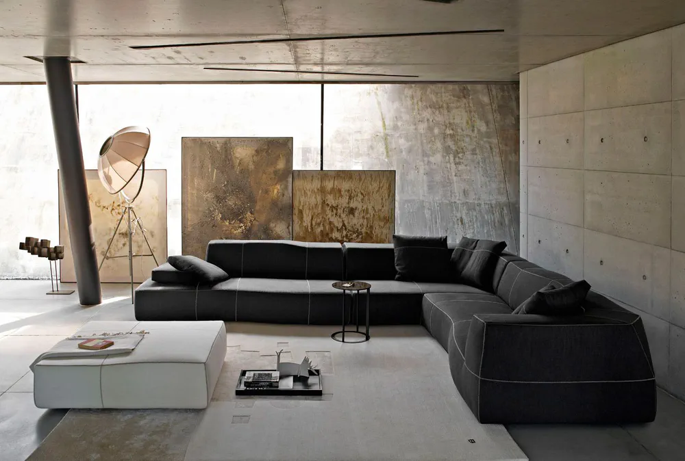 Modern Bauhaus Living Room: Art Gallery in a Compact City Apartment