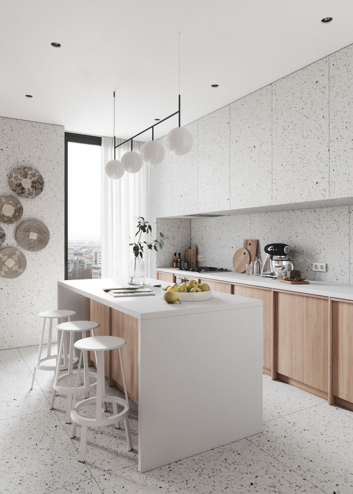 Modern Kitchen Design with Green Accents
