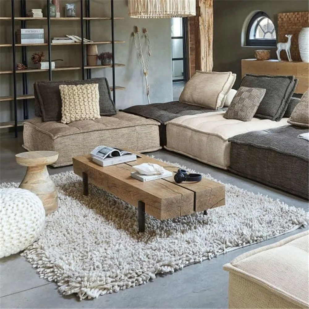 Modern Living Room Design: Teal Accent Wall and Brown Sectional Sofa