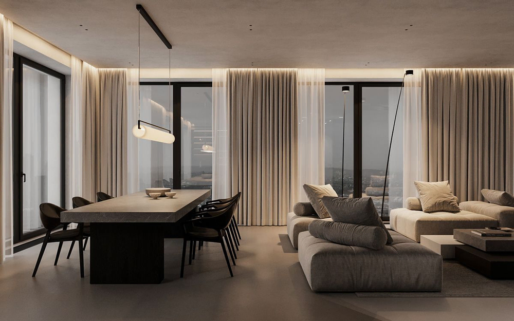 Modern Sustainable Living Room Design for Historic Castle
