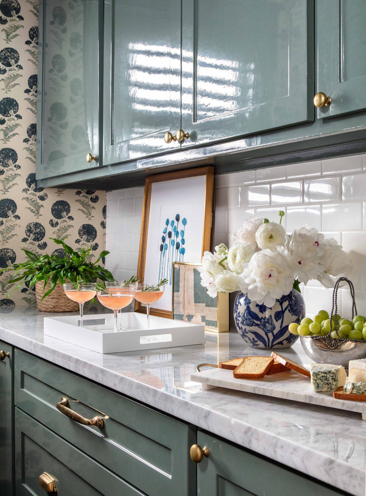Modern Navy Blue Chic Kitchen