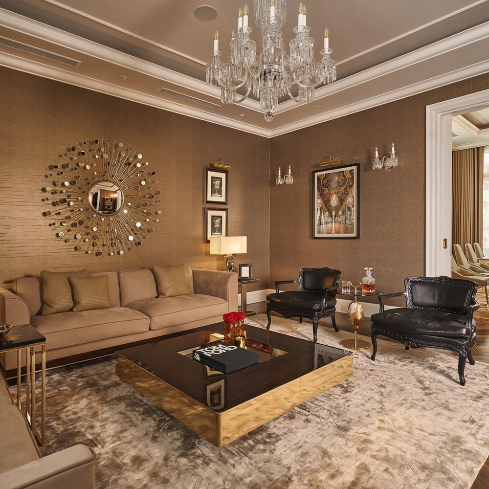 Luxury Hollywood Regency Living Room for High Society Chef