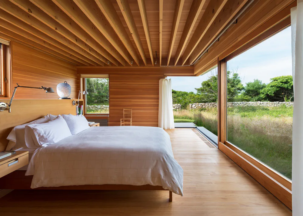 Modern Rustic Bedroom in Coastal Hampton Style Chateau