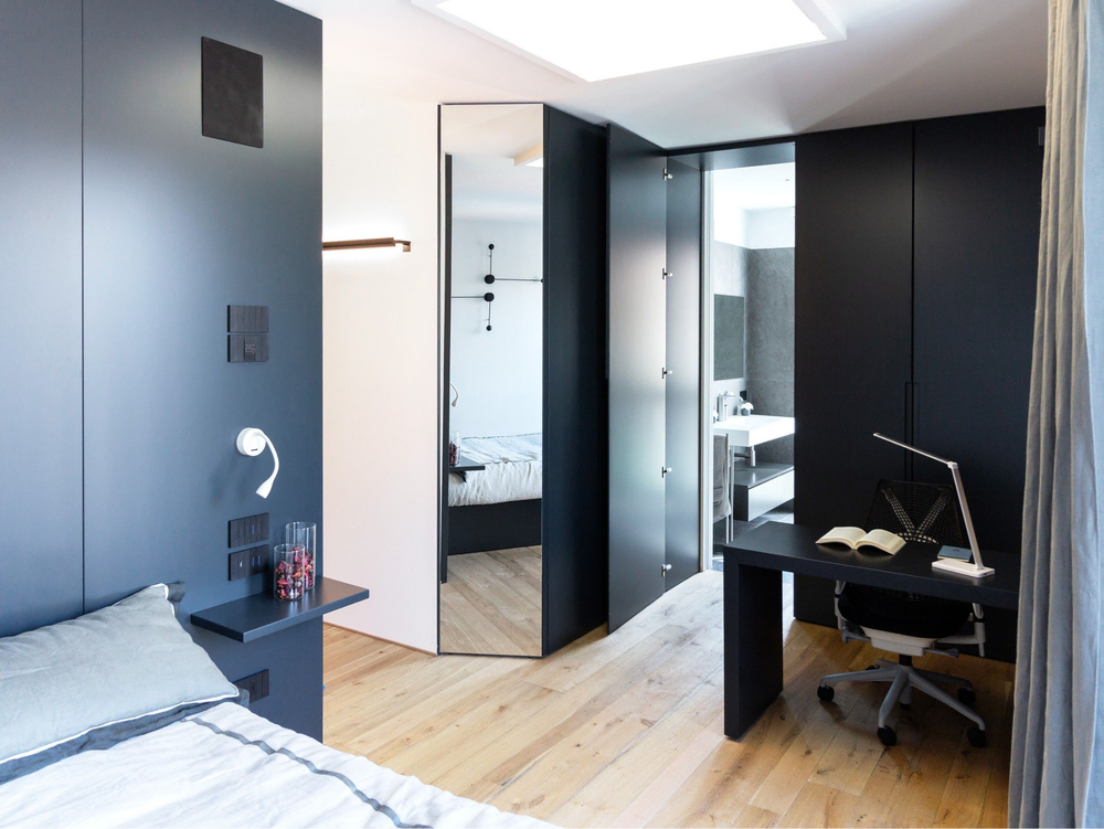 Modern Bedroom with Hydroponic Garden