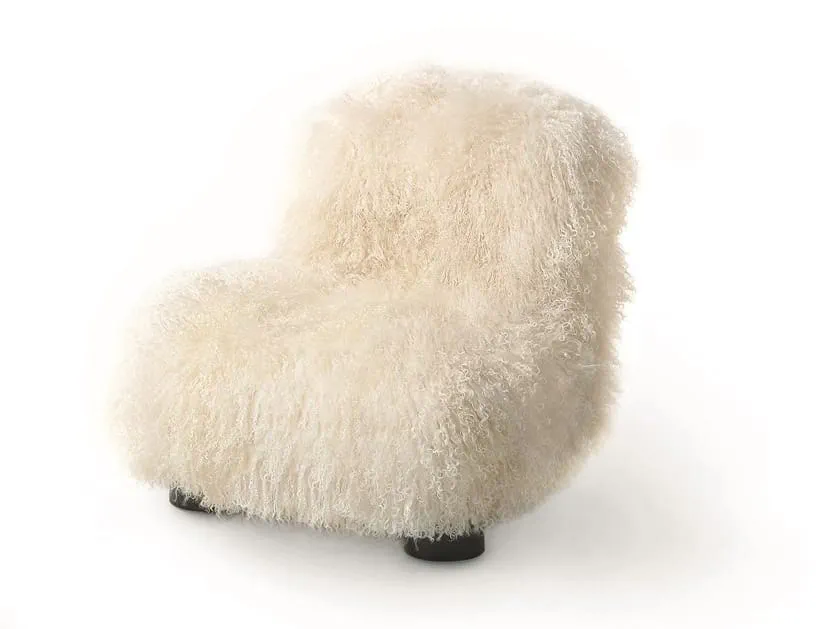 Botolo Low Upholstered Fur Armchair