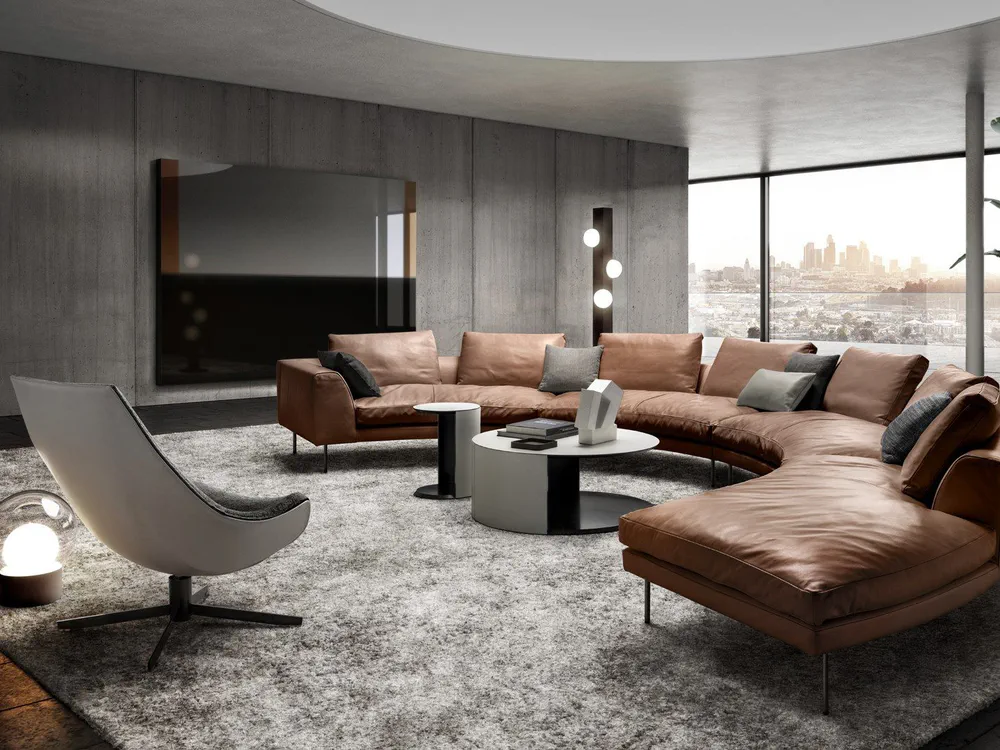 Modern Minimalist Living Room Design for a Small Chateau in Italy
