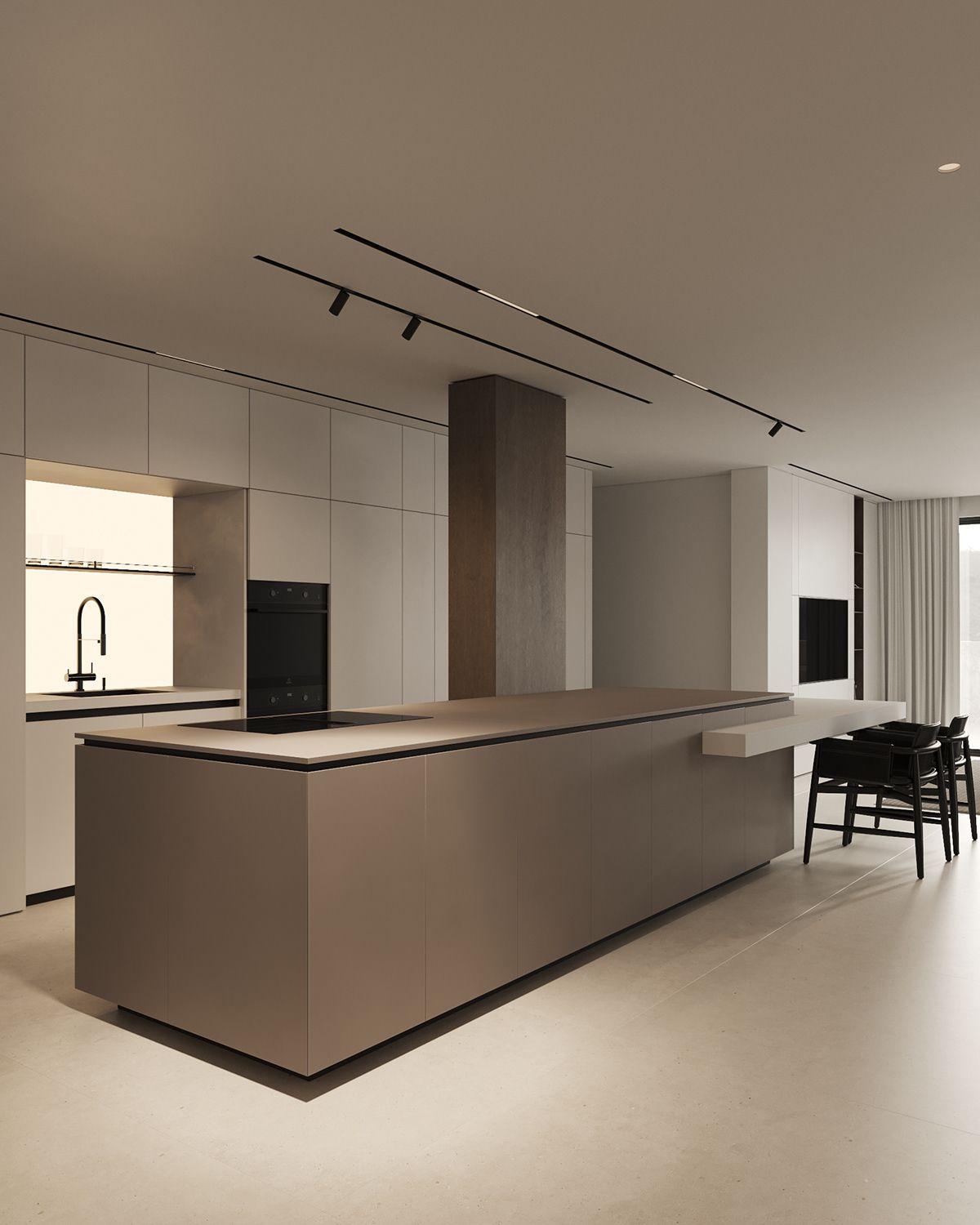 Sleek Minimalist Kitchen-Dining